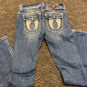 Miss me angel wing. Boot cut jeans size 27